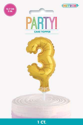 Mini Gold Foil Cake Topper Balloon - 3 - Click Image to Close